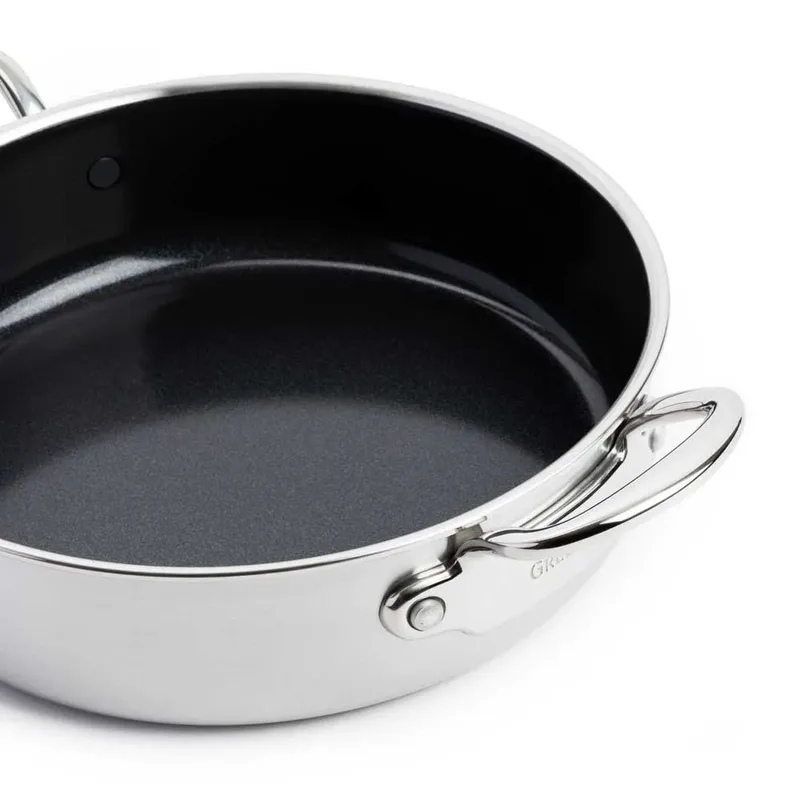 Première Stoofpan met deksel en 2 handvaten - 26cm/3.8L de GreenPan en Argent – photo produit 3 sur 6