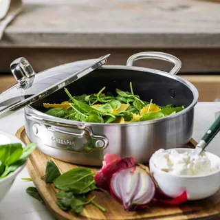 Première Stoofpan met deksel en 2 handvaten - 26cm/3.8L de GreenPan en Argent – photo produit 6 sur 6