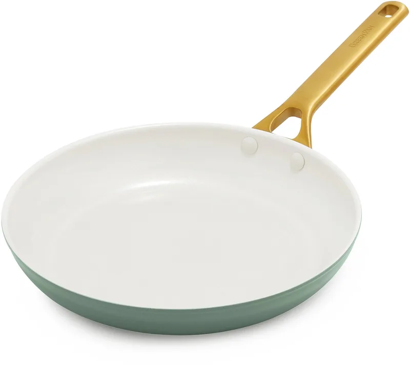 Reserve Koekenpan 24cm - PFAS-vrije antiaanbaklaag - Koekenpan inductie - Keramische pan - Ovenbestendig tot 200° - Kleurrijk design - Zonder deksel - Mosgroen de GreenPan en Vert – photo produit