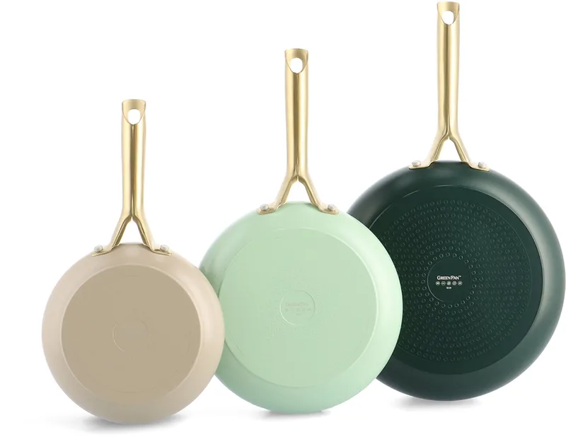 Shades Koekenpannenset 3-delig - 20/24/28cm - PFAS-vrije antikleeflaag - Koekenpan inductie - Keramische pan - Ovenbestendig tot 220°C - Zonder deksel fra GreenPan i Natur – produktbillede