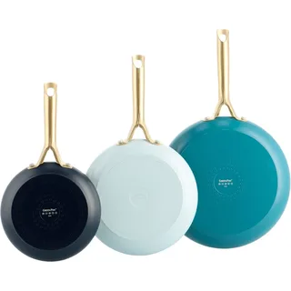 Shades Koekenpannenset 3-delig - 20/24/28cm - PFAS-vrije antikleeflaag - Pannenset inductie - Keramische pan - Ovenbestendig tot 220°C - Zonder deksel från GreenPan i Coastal – produktbild 3 av 6