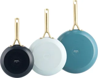 Shades Koekenpannenset 3-delig - 20/24/28cm - PFAS-vrije antikleeflaag - Pannenset inductie - Keramische pan - Ovenbestendig tot 220°C - Zonder deksel från GreenPan i Coastal – produktbild 1 av 6