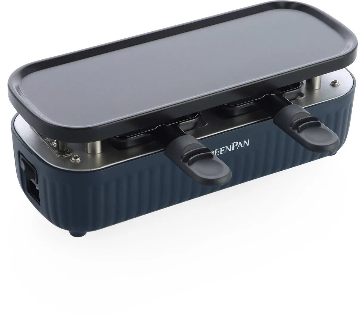 Silhouette Connectable Gourmetstel - Gourmet voor 2 Personen - Verbind tot 6 Toestellen - PFAS-vrije Antiaanbaklaag - Donker blauw de GreenPan en Bleu – photo produit