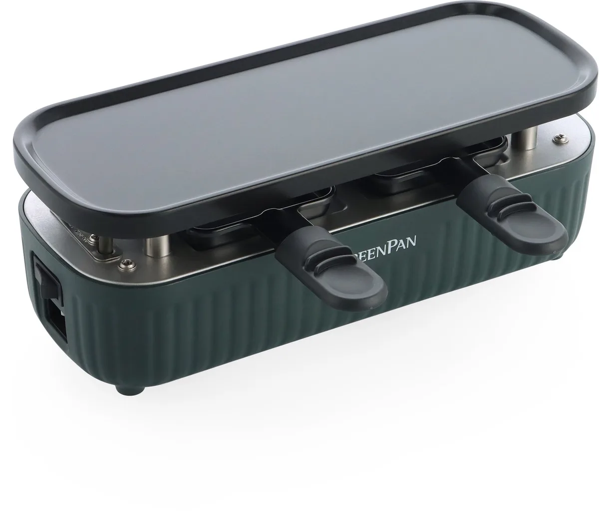 Silhouette Connectable Gourmetstel - Gourmet voor 2 Personen - Verbind tot 6 Toestellen - PFAS-vrije Antiaanbaklaag - Donker groen van GreenPan in Groen – productfoto