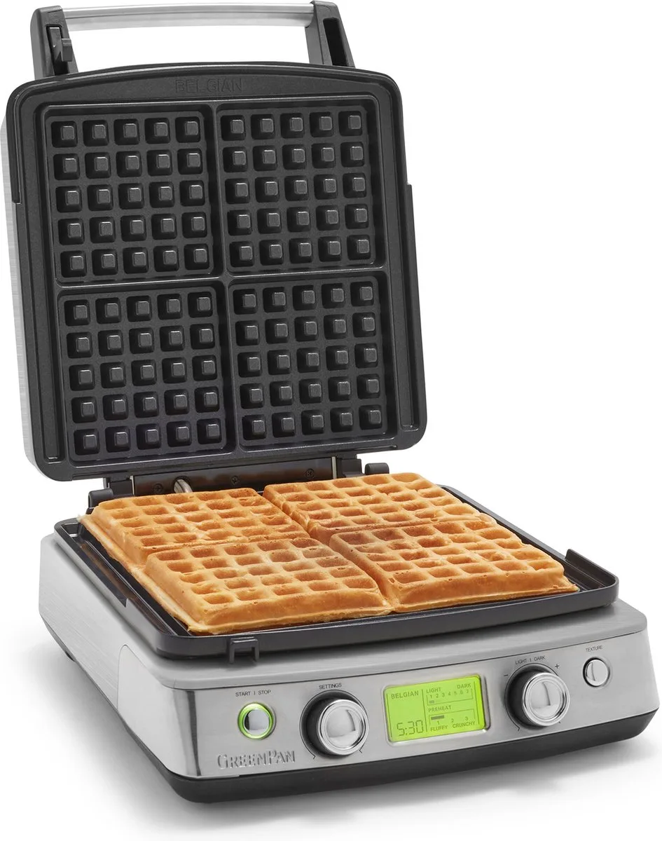 Wafelijzer Stainless Steel (incl. 2 sets wafelplaten) de GreenPan en Stainless_steel – photo produit