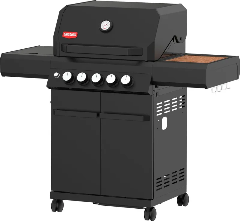 Burner 3 - Gasbarbecue - 2x hoofdbrander - 1x Infrarood - 1x zijbrander - 1x achterbrander by Grill Guru in Black – product photo