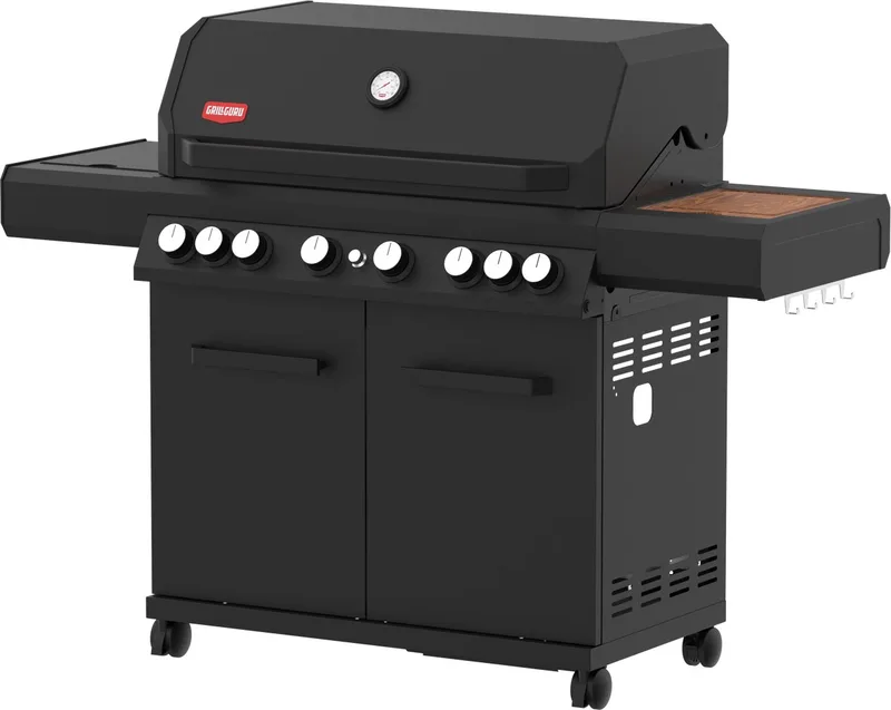 Burner 6 - Gasbarbecue - 4x hoofdbrander - 2x infrarood - 1x zijbrander - 1x achterbrander by Grill Guru in Black – product photo