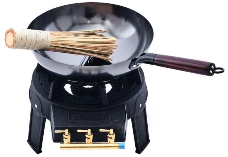 Easy Asia complete outside burner kit met wok de Grill Guru en Noir – photo produit