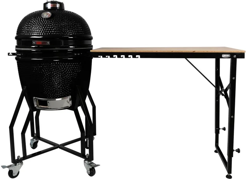 Extended Side table - creeer meer werkruimte aan je kamado von Grill Guru in Schwarz – Produktfoto