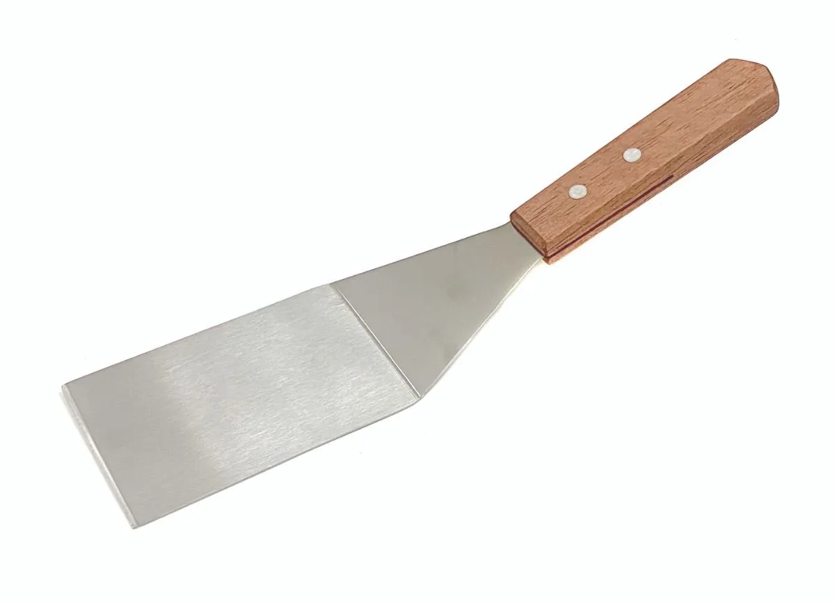 Hamburger Spatula - hamburger flipper - RVS de Grill Guru en Hout – photo produit
