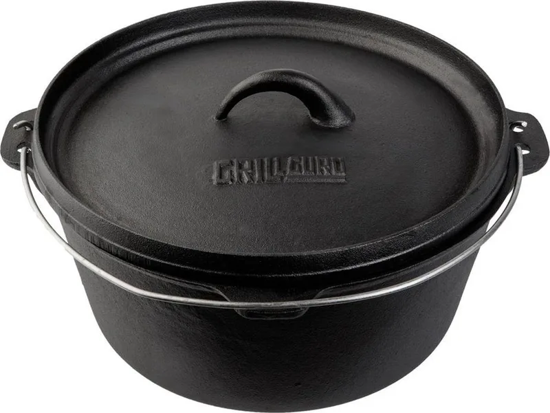 Medium Cast Iron Dutch Oven 23cm - Gietijzeren pan met deksel 23cm by Grill Guru in Black – product photo
