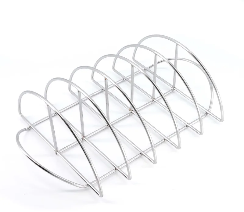 Spare Rib Rack Deluxe – RVS – 40 cm – Sparerib Rek voor de BBQ by Grill Guru in Silver – product photo