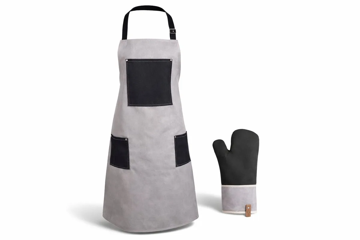 Barbecue Schort en Ovenwant Giftset - Zwart van Gusta in Grijs – productfoto