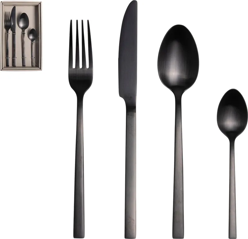 Bestekset - 16-delig - RVS by Gusta in Black – product photo
