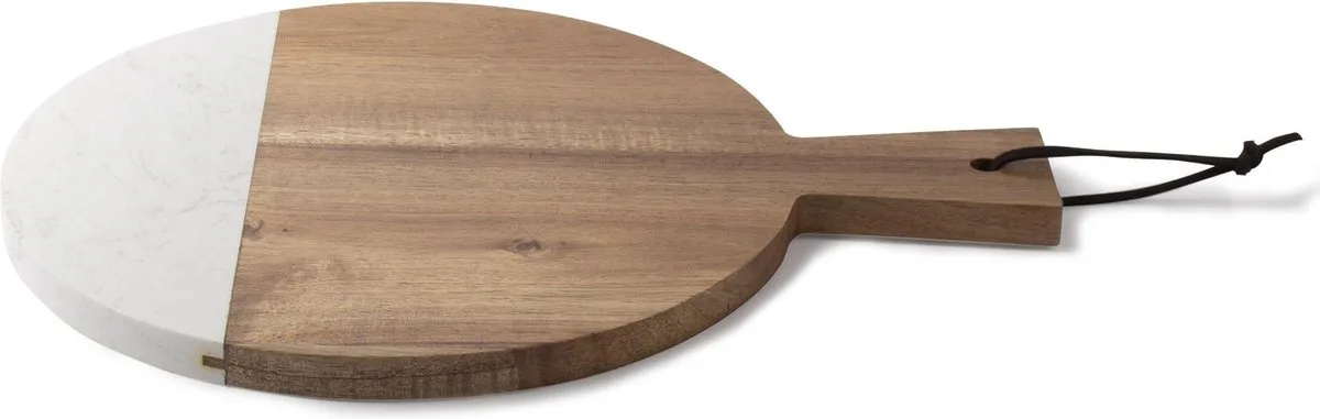 Borrelplank - en Marmer - ø25cm by Gusta in Hout – product photo