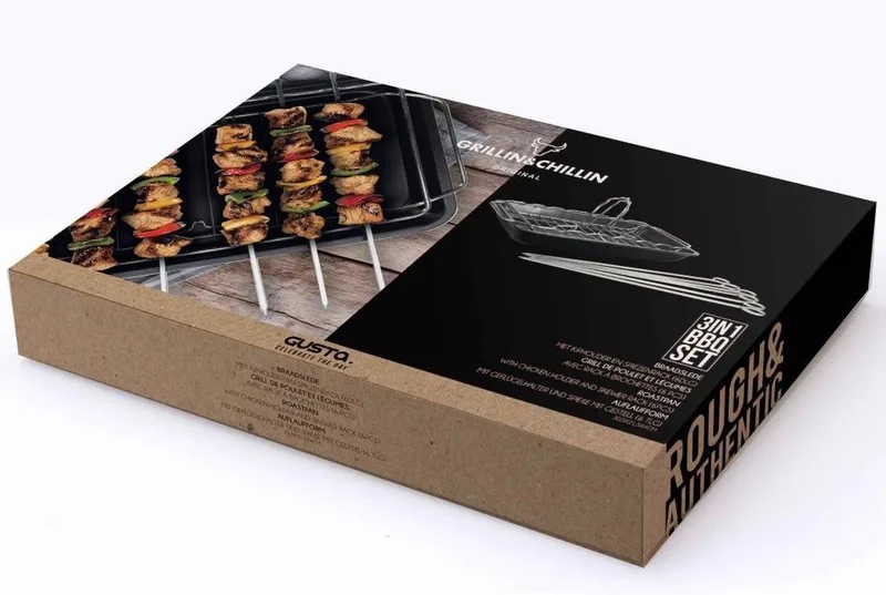 Braadpan voor op de barbecue 3-in-1 - bbq accesoires de Gusta en Noir – photo produit