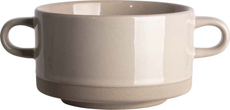 Design Soepkom – 450 ml – 4 delig - Aardewerk – Crème – Minimalistisch & Stijlvol by Gusta in Beige – product photo