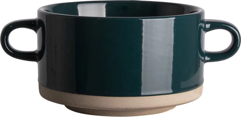 Design Soepkom – 450 ml – 4 delig - Aardewerk – Minimalistisch & Stijlvol von Gusta in Blau – Produktfoto