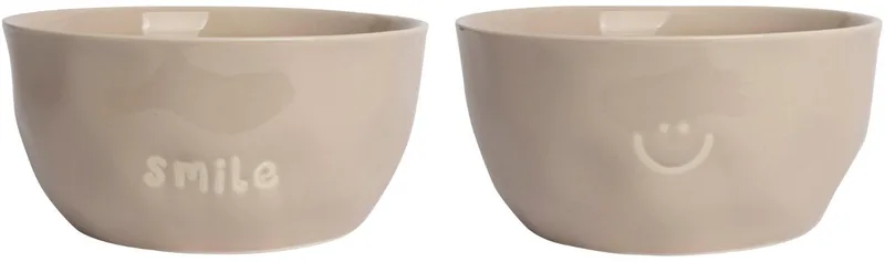 Enjoyables - Kom Smile - Ø13,5cm - Set van 2 de Gusta en Beige – photo produit