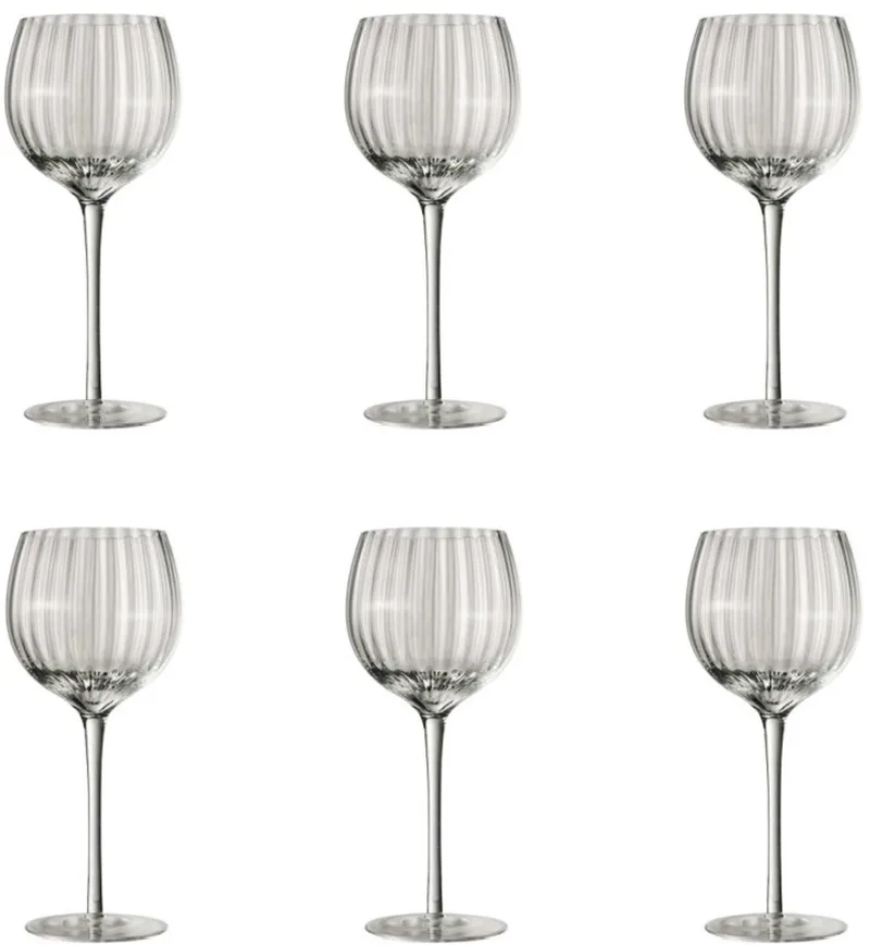 Geribbelde Wijnglazen 45 CL 6 Stuks - Wijnglas Klassieke Stijl fra Gusta i Gennemsigtig – produktbillede