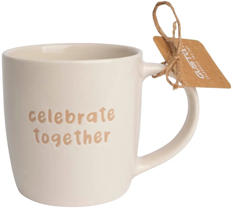 Mok CELEBATE TOGETHER - 250 ml - Keramiek von Gusta in Offwhite – Produktfoto