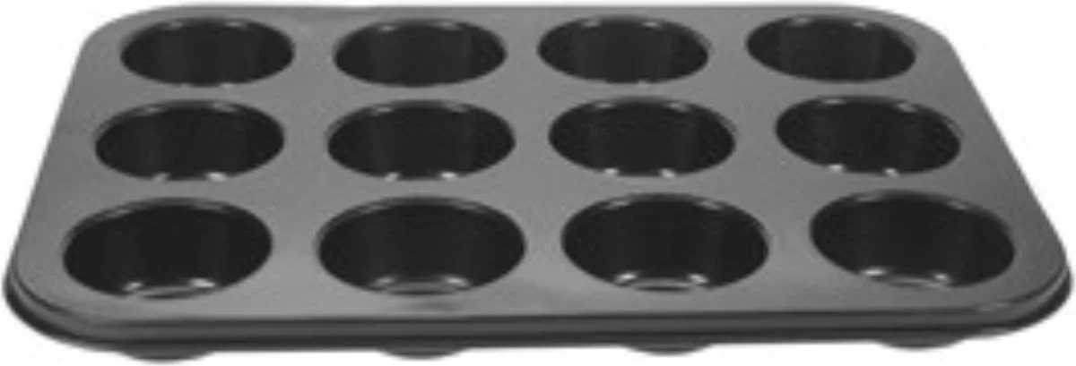 Muffin cake bakvorm van Gusta in Zwart – productfoto