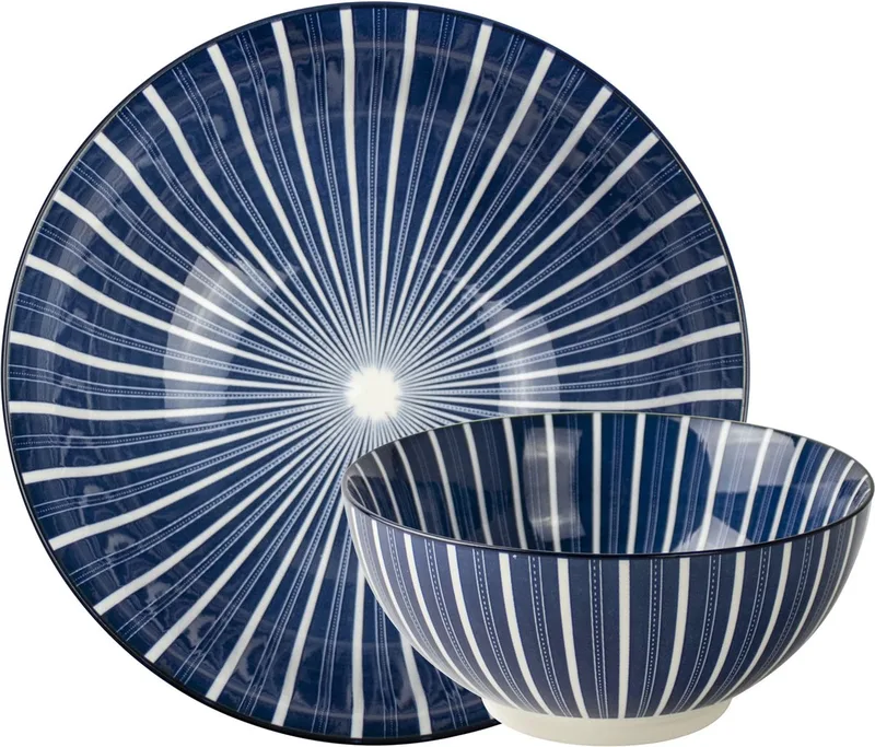 Schaal STRIPES - OUT OF THE BLUE - ø195 cm de Gusta en Blanc, Bleu – photo produit