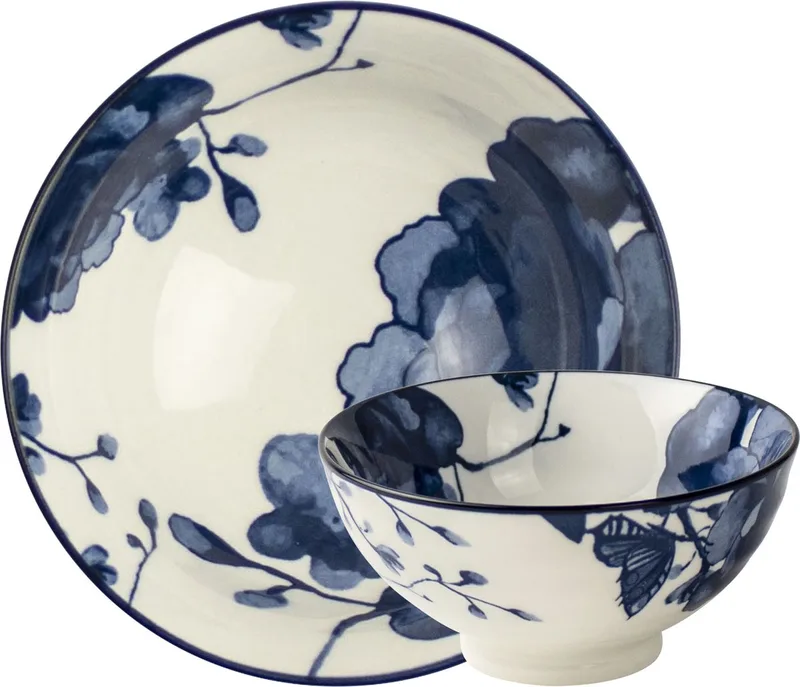 Schaaltje PEONY - OUT OF THE BLUE - ø10 cm de Gusta en Blanc, Bleu – photo produit