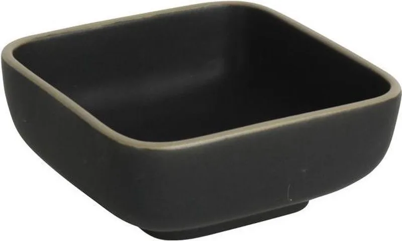 Schaaltje Vierkant 9x9x4cm Zwart de Gusta en Hout – photo produit