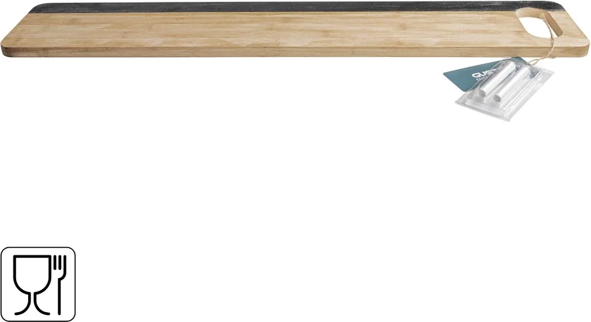 Serveerplank - met krijt - 75x15cm by Gusta in Brown – product photo