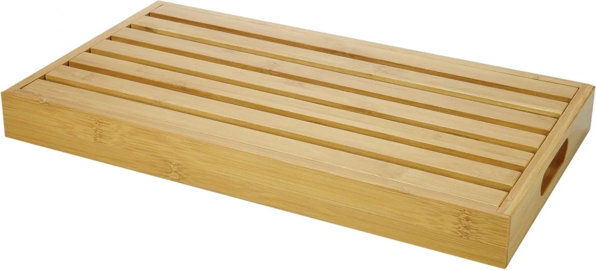 Snijplank - Hout - Met kruimel opvangbak van Gusta in Bruin – productfoto