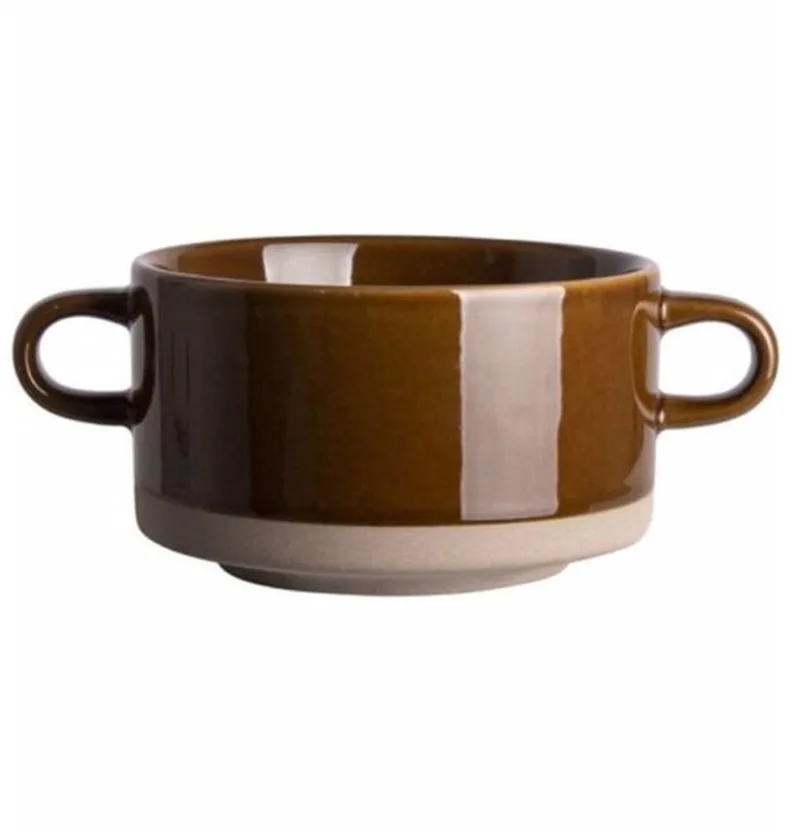 Soepkom WOODSTOCK - 450 ml - Aardewerk - 6,5 centimeter by Gusta in Brown – product photo
