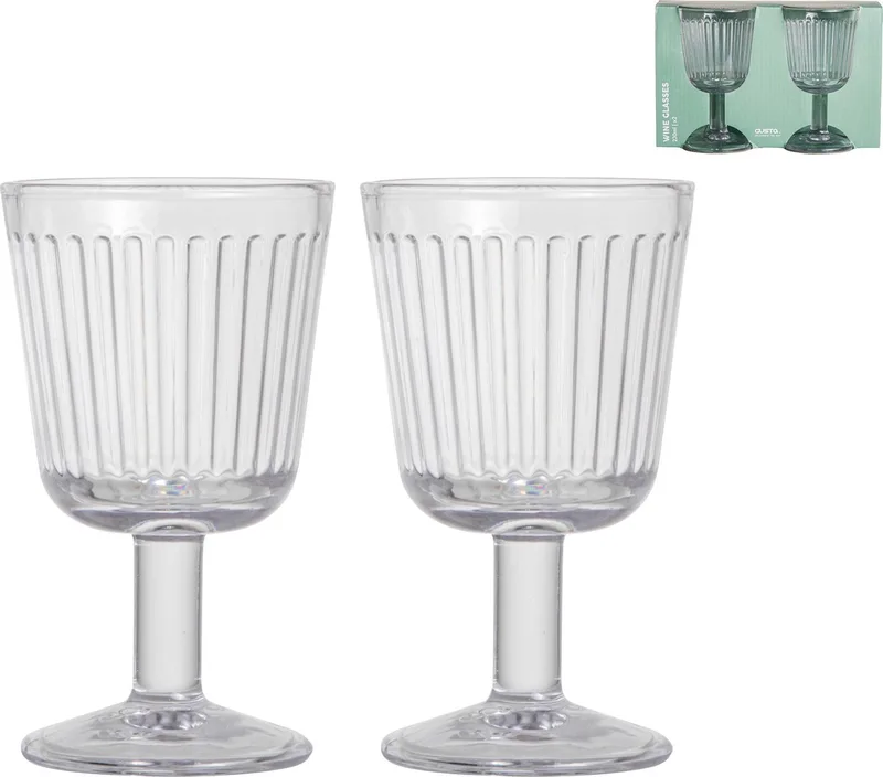 Wijnglazen - Ribbels - 230 ml - Set van 2 by Gusta in Transparent – product photo