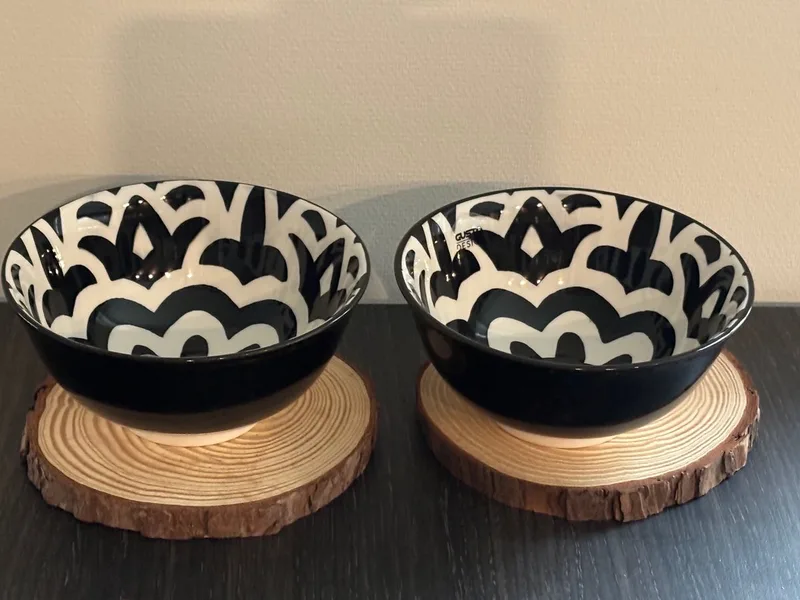 Zwart/Wit Schaaltje – Ø 15,5 cm de Gusta en Noir – photo produit