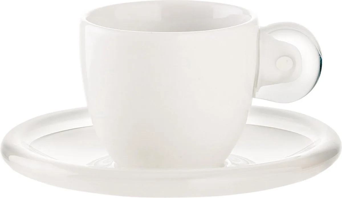 Gocce Set van 2 Espressokop & -schotel von Guzzini in Transparent – Produktfoto