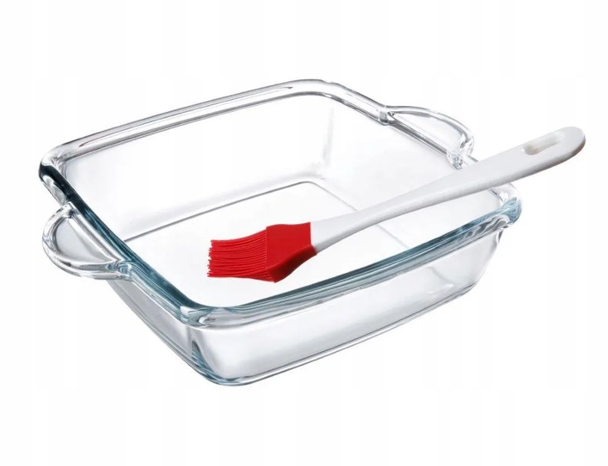 Ovenschaal 1.95L met Siliconen Kwast - Borosilicaatglas fra Guzzini i Gennemsigtig – produktbillede