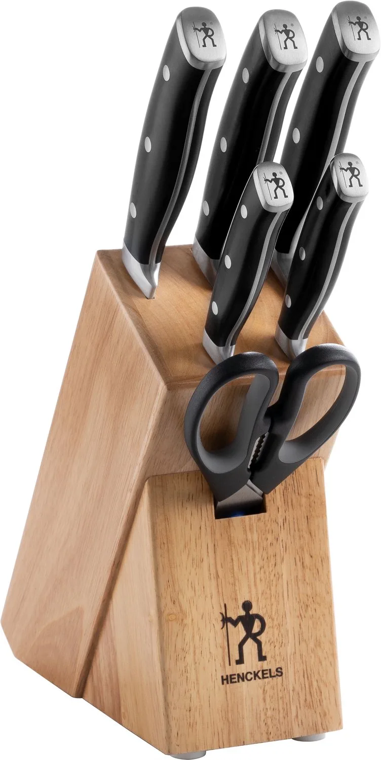 Accent Messenblok – 7-delig – Duitse RVS Messen – Met Keukenschaar – Ergonomische Handgrepen van Henckels – productfoto