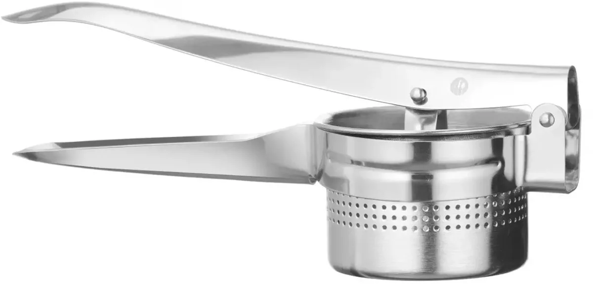 Aardappelpers – Roestvast staal – Verwijderbare zeef – Vaatwasmachinebestendig – 270x100x95 mm van Hendi in Rvs – productfoto