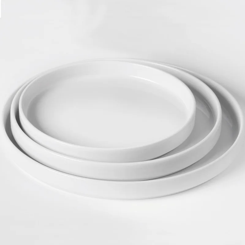 Bord met hoge rand – porselein – Ø280 mm – vaatwasser- en magnetronbestendig de Hendi en Blanc – photo produit
