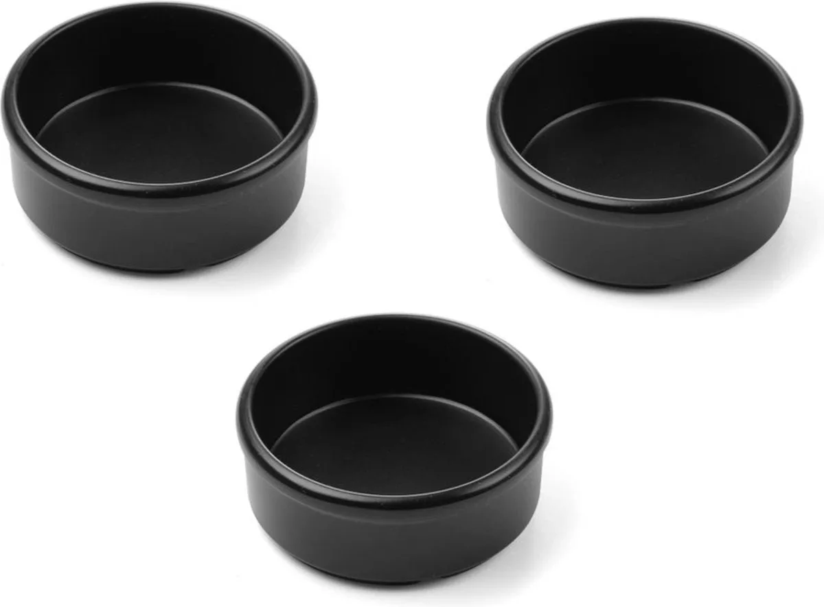 Boter- en saus schaaltje 80 mm, set van 3 voor buffet by Hendi in Black – product photo