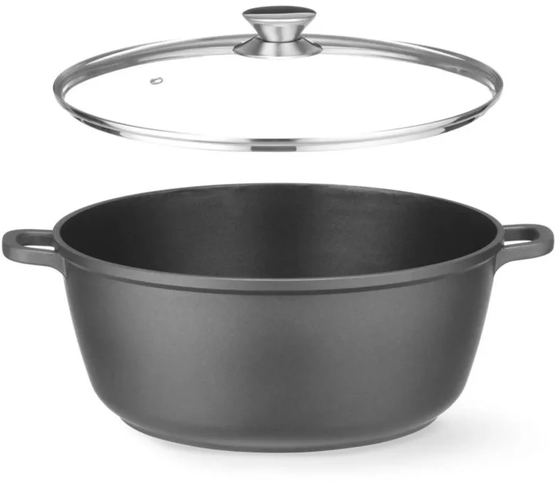 Braadpan - 7 liter - 367x290x(H)122 mm - gietaluminium - anti-aanbaklaag - geschikt voor gas, inductie, elektrisch, keramisch en oven de Hendi en Noir – photo produit