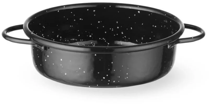 Braadpan - koolstofstaal geemailleerd - 12 cm x 4 cm - zwart - bereiden en serveren de Hendi en ZwartWit – photo produit