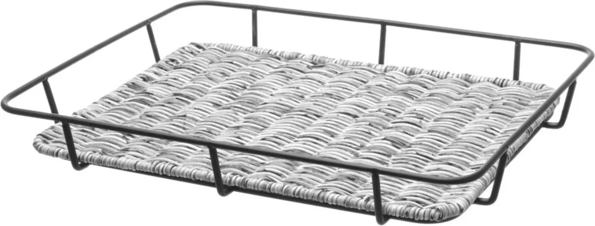 Broodmand – roestvast stalen rand – lichtgrijs – 400x300x50 mm – vaatwasmachinebestendig by Hendi in Grey – product photo