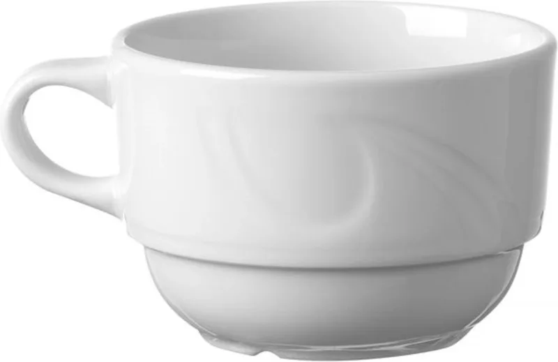 Cappuccinokop – Versterkte randen – Hotelporselein – 0,23L – Geschikt voor vaatwasser en magnetron de Hendi en Blanc – photo produit