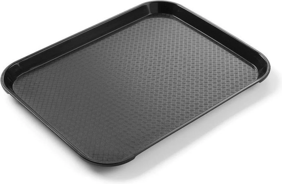Compact dienblad – fastfood stijl – 265x345 mm – polypropyleen från Hendi i Svart – produktbild
