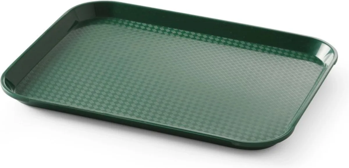 Compact dienblad – fastfood stijl – groen – 265x345x20 mm by Hendi in GroenWit – product photo