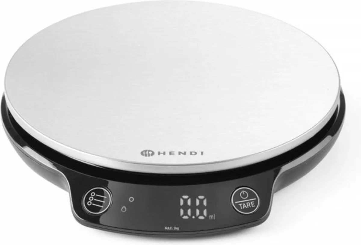 Compacte keukenweegschaal – LED-display – Touchscreen – Weegt tot 3 kg – Automatische uitschakeling de Hendi en Argent – photo produit