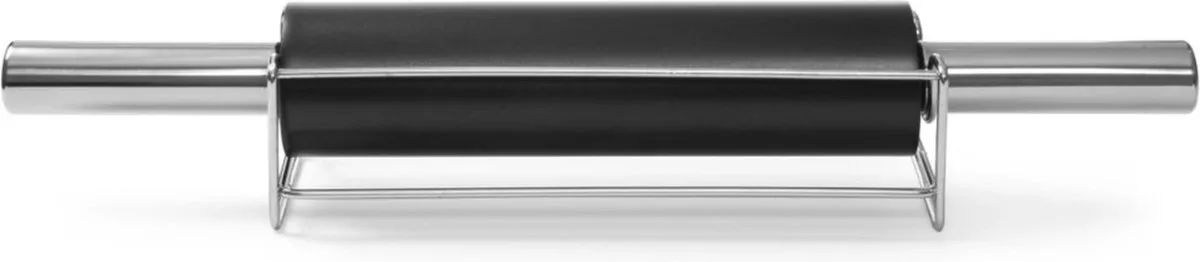 Deegroller – Non-stick coating – Roestvast staal – Inclusief standaard – ⌀62x470 mm de Hendi en Argent – photo produit
