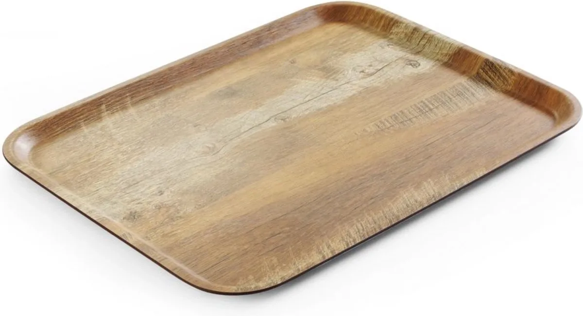 Dienblad melamine – houtlook – krasbestendig – 330x430 mm de Hendi en Marron – photo produit