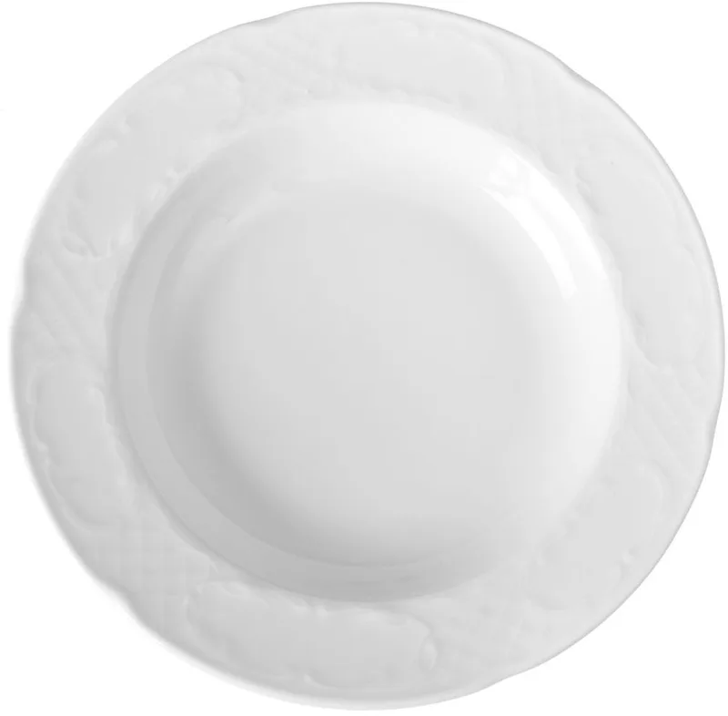 Diep bord – versterkte randen – slijtvast hotelporselein – Ø 235 mm by Hendi in White – product photo